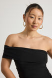 Mesh One Shoulder Top, BLACK - alternate image 4