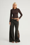 Long Sleeve Zip Through Shirt, UMBER - example image 2