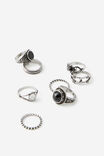 Assorted Ring Pack, SILVER/BLACK - alternate image 1