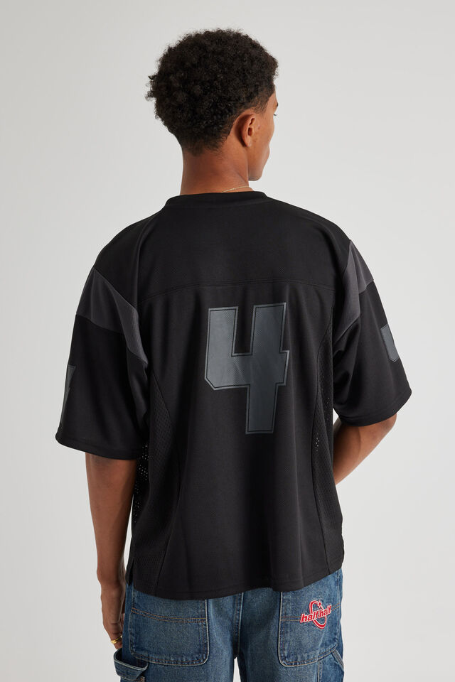 Half Half Panelled Jersey, BLACK/SLATE