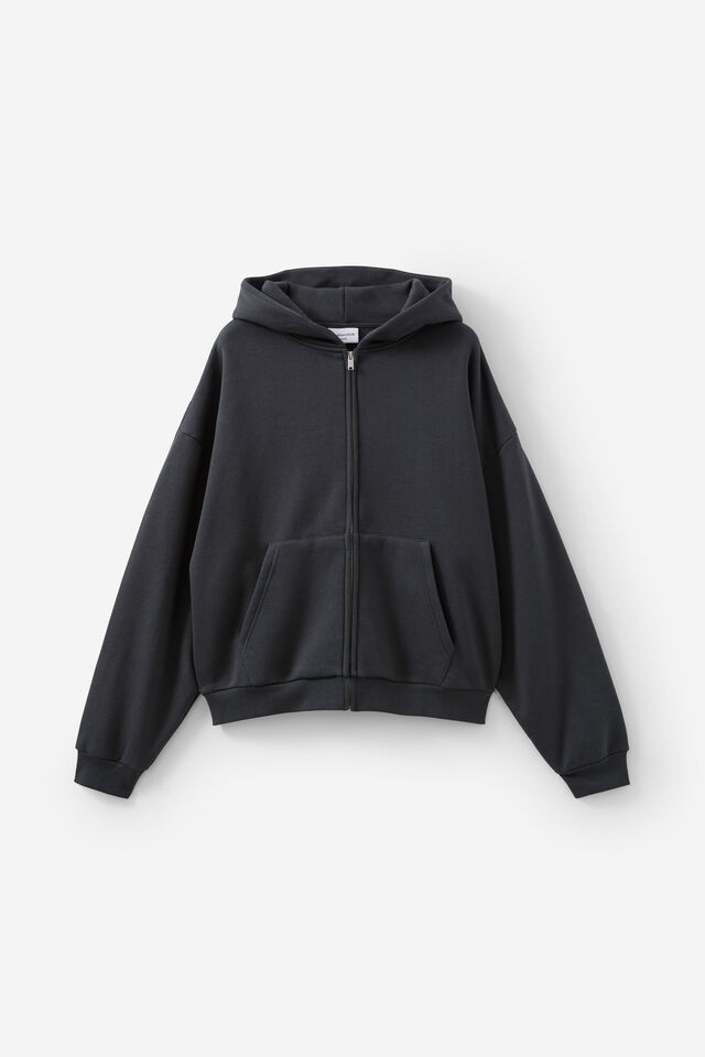 Authentics Boxy Zip Thru Hoodie, ICED LAGOON