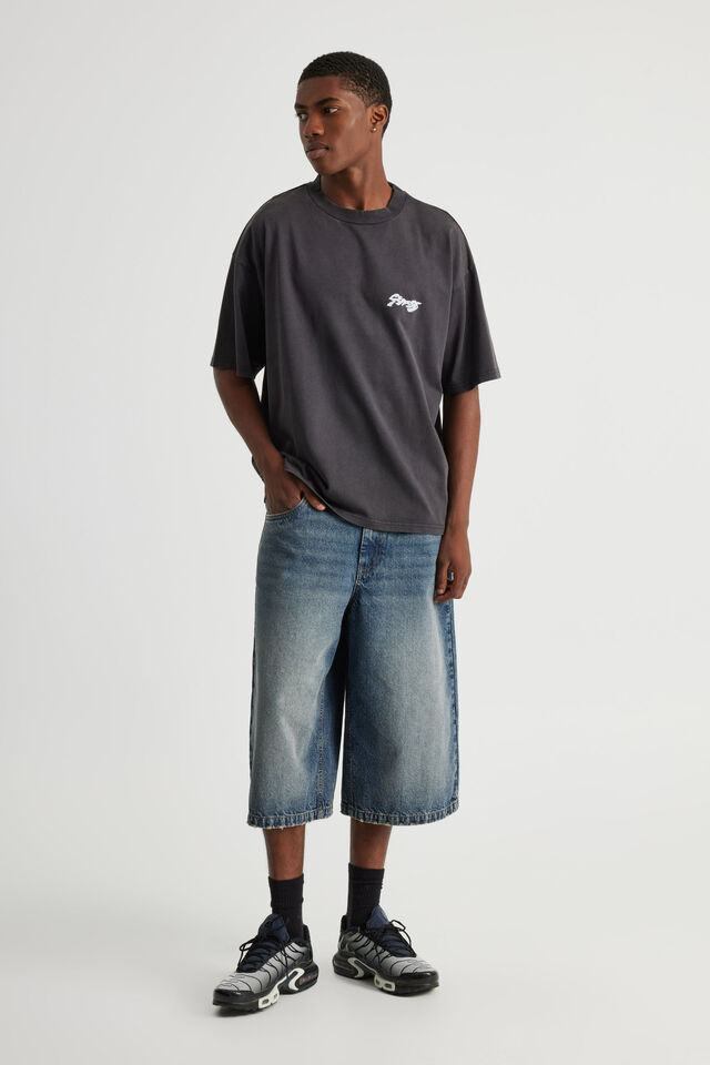 Notion Heavy Weight Box Fit Graphic Tshirt, NTN WASHED BLACK ACID/GENESIS