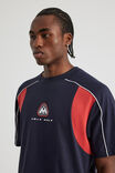 Half Half Box Fit Panelled Graphic Tshirt, HH NAVY BLAZER VARSITY RED/HH PERFORMANCE - example image 4