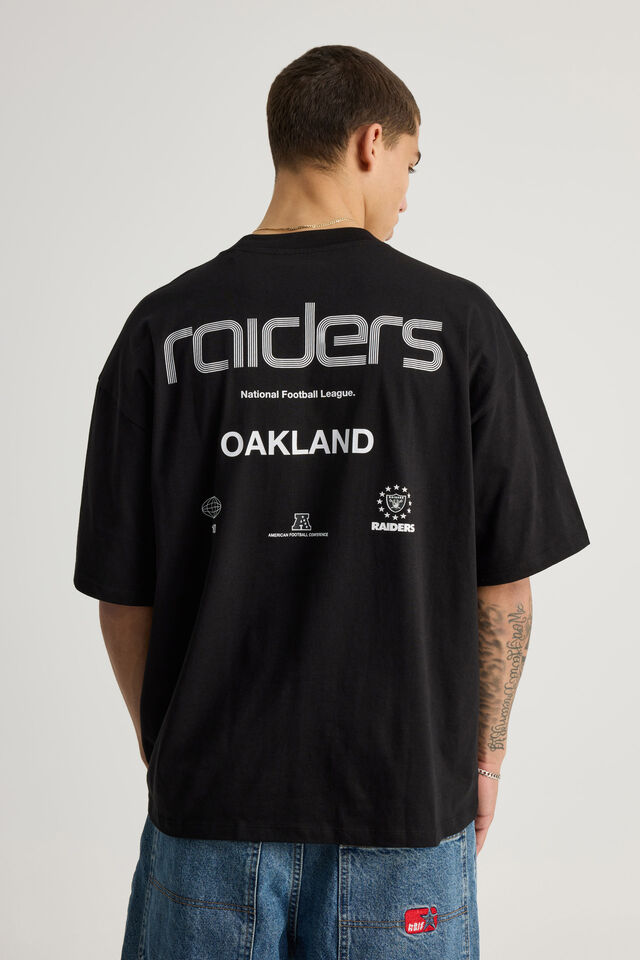 Box Fit Nfl Tshirt, LCN NFL RAIDERS BLACK/WORLDWIDE SUPERSCRIPT