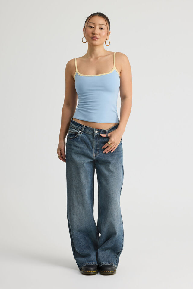 Kiki Cami, BLUE MIST/DAFFODIL PICOT