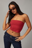 Crop Jersey Bandeau, RUSH RED - alternate image 5