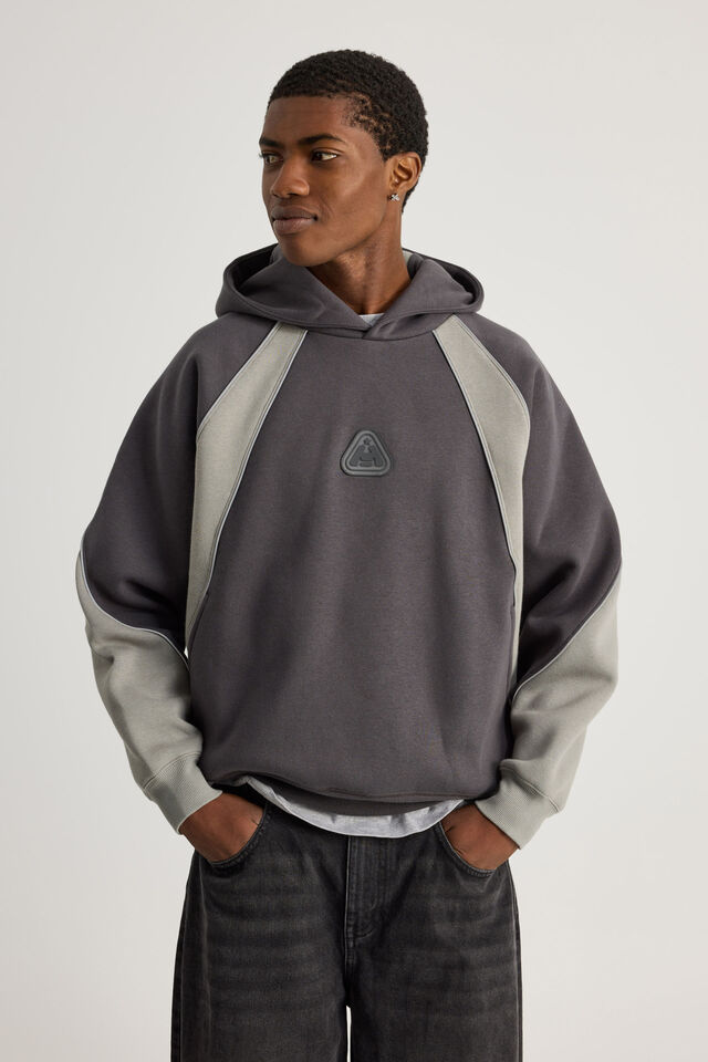 Half Half Hoodie, HH SLATE/OIL SLICK PANEL