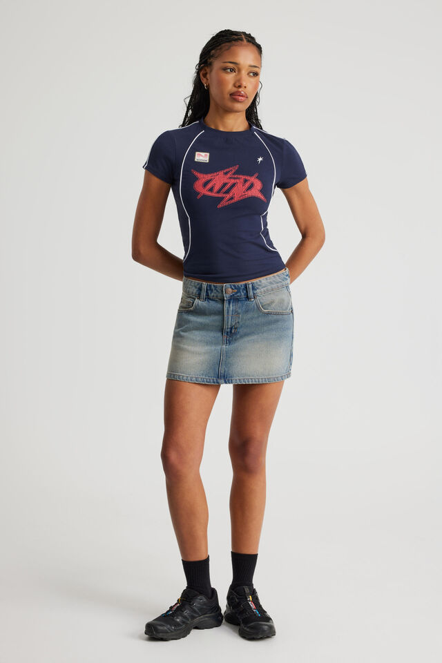 Fitted Graphic Tee, NAVY BLAZER PIPING/NOTION