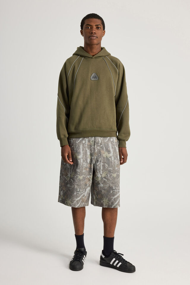 Half Half Hoodie, HH DEEP KHAKI/PIPING