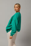 Slouchy Premium Graphic Crew, PEPPER GREEN/FANTASY - alternate image 3
