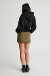 Babydoll Raw Waist Mini Skort, OLIVE - alternate image 3