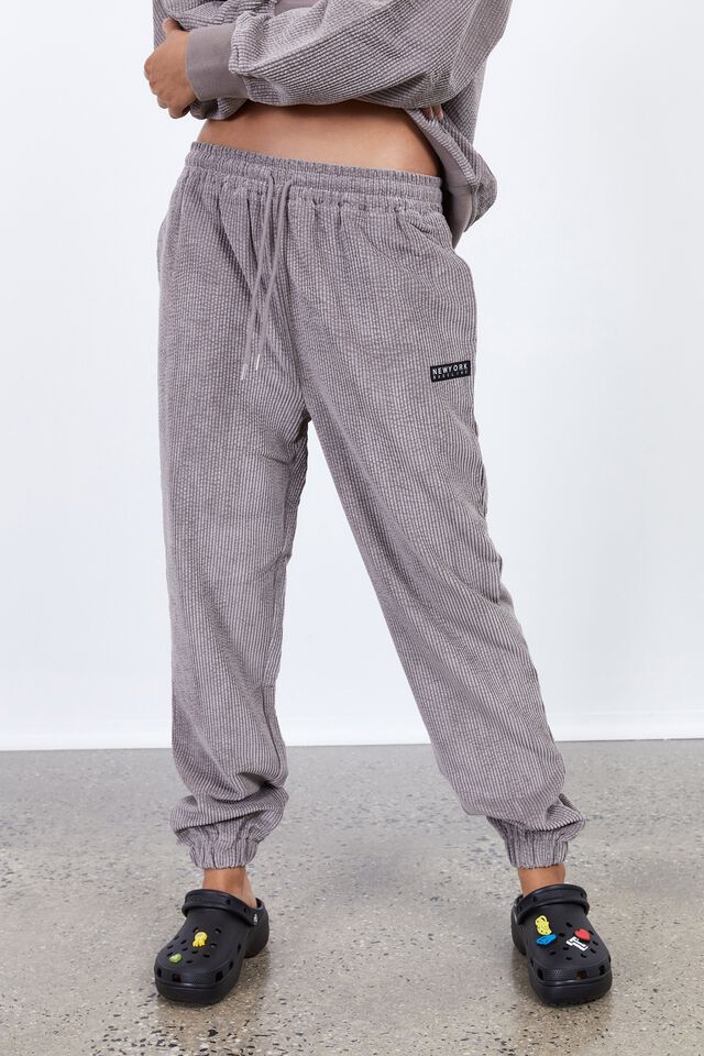 Slouchy Cord Trackpant, BURNT IRON