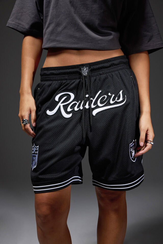 Nfl Basketball Short, LCN NFL BLACK/RAIDERS STRIPE HEM CLASSIC