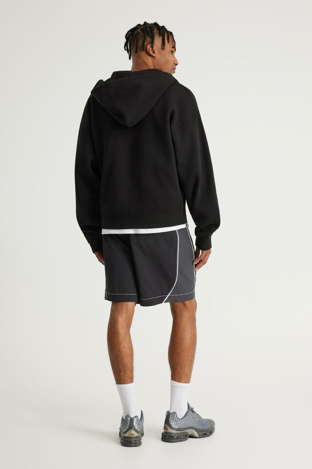 Half Half Pull On Short, BLACK/PIPING