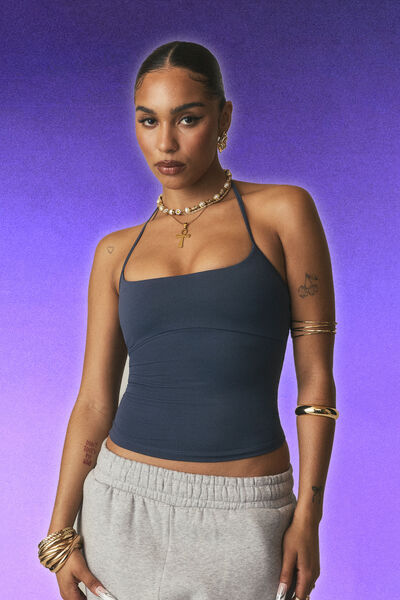 Snatched Halter Top, ORION BLUE