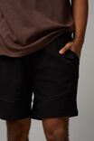 Textured Knit Track Short, BLACK/PIPING - alternate image 5