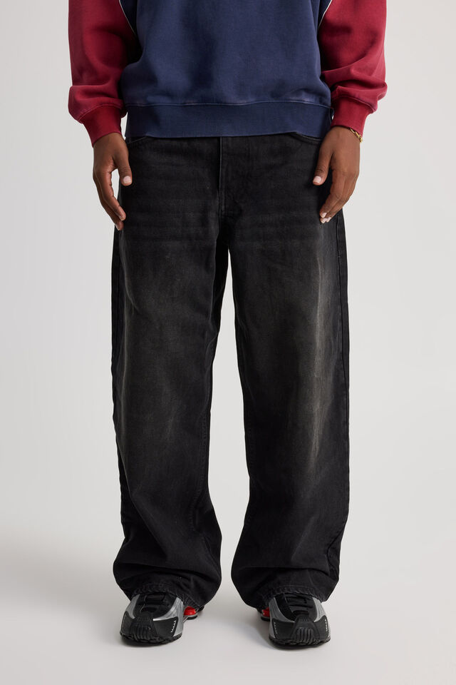 Half Half El Grande Baggy Jean, VINTAGE BLACK