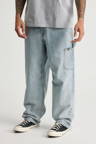 Half Half Baggy Painter Jean, DAY BLUE