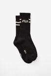 Unisex Rib Sock - Lcn, LCN FILA EMB LOGO STRAIGHT BLK - alternate image 1