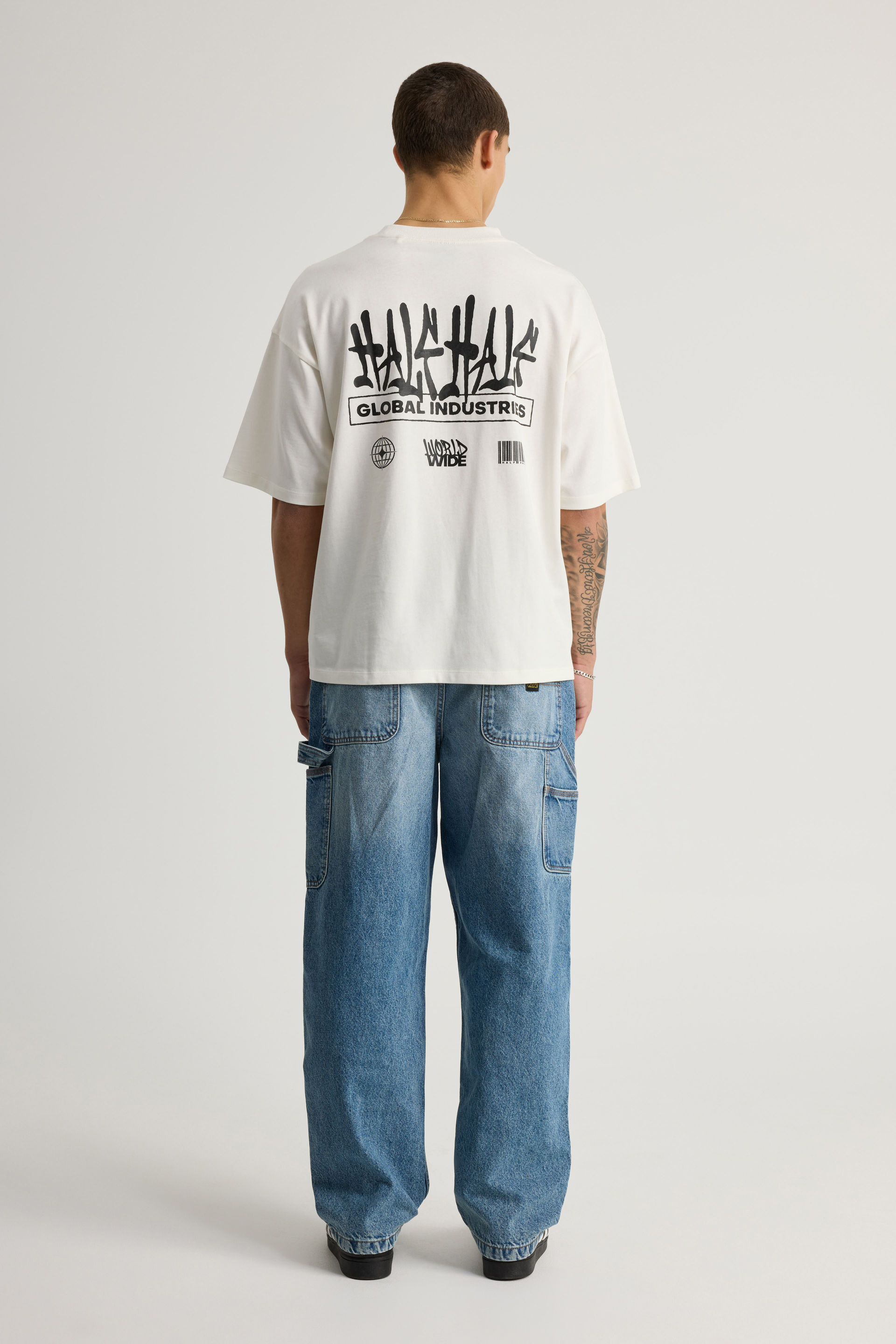 Men's Blue Half Half Baggy Painter Jean | Factorie Australia