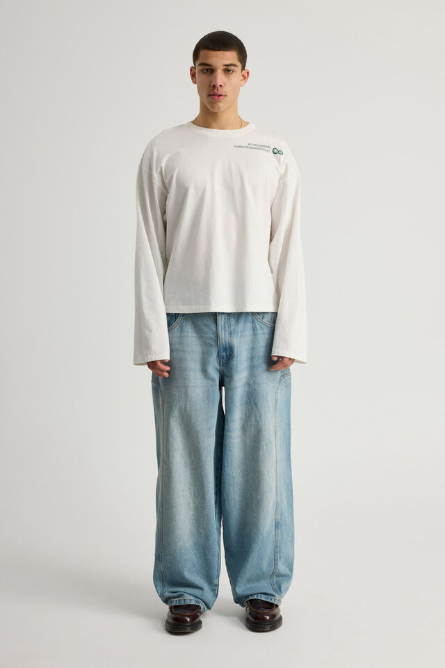 Open Gallery Barrel Leg Jean, OPEN BLUE
