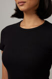 Ruby Rib Baby Tee, BLACK - alternate image 4