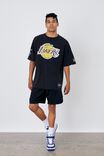 NBA LA Lakers Oversized T Shirt, LCN NBA WASHED BLACK/LAKERS LOGO