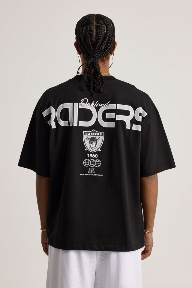 Box Fit Nfl Tshirt, LCN NFL BLACK/RAIDERS Y2K SUPERSCRIPT