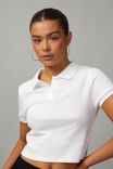 Short Sleeve Fitted Polo Tee, WHITE - alternate image 2