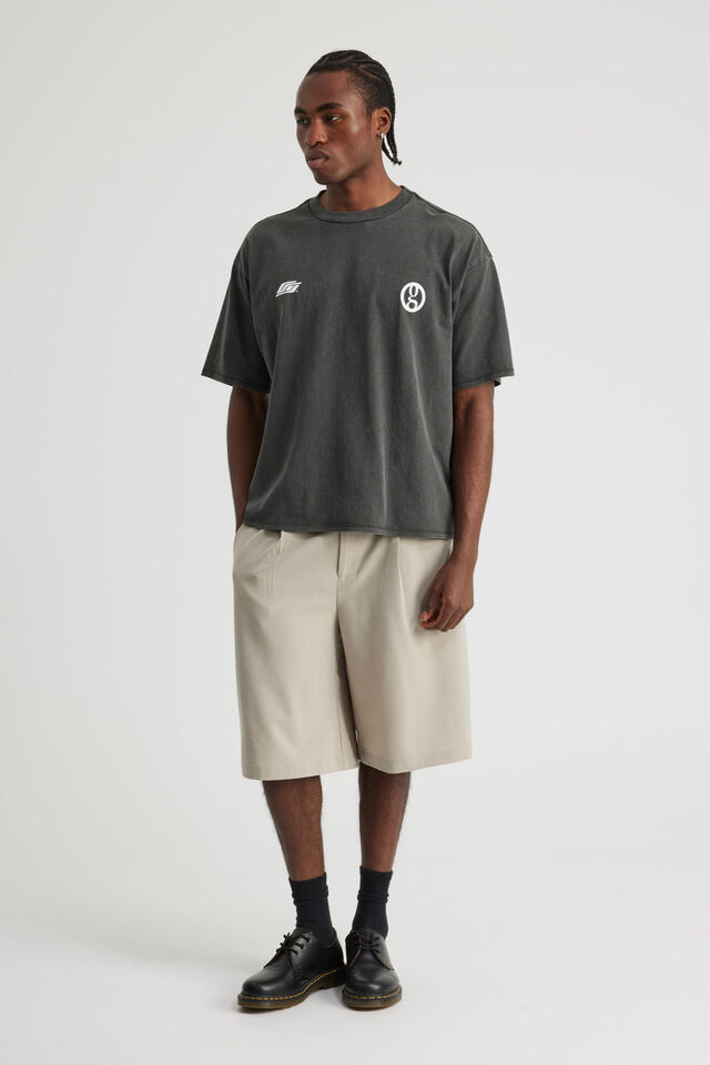 Open Gallery Box Fit Tshirt, OG WASHED BLACK/IDEAS DEPT