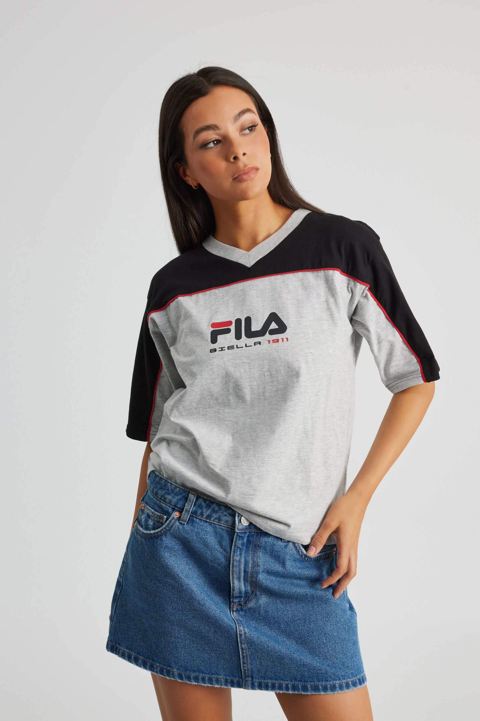 Fila Lcn V Neck Baggy Tee