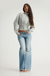 Funnel Neck Zip Through, GREY MARLE/MILITARY - example image 1