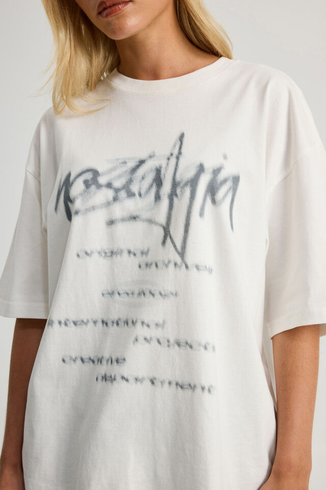Oversized Graphic Tee, MARSHMELLOW/NOSTALGIA