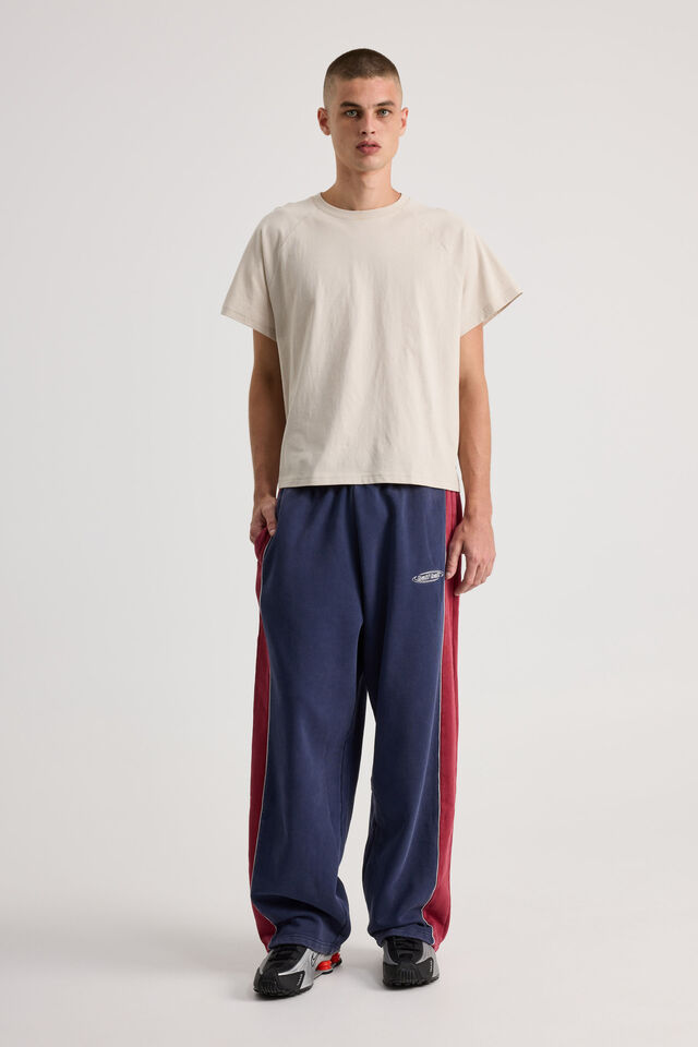 Half Half Baggy Trackpant, HH WASHED MIDNIGHT NAVY/PANELLED Y2K