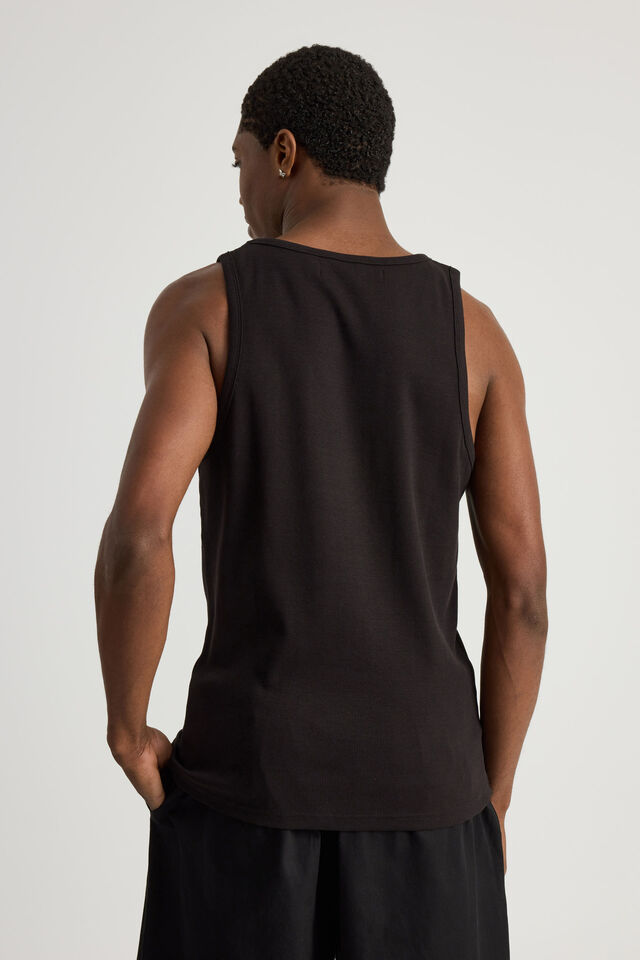 Authentics Rib Tank Top, BLACK