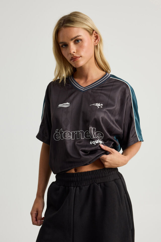 V Neck Sports Jersey, PHANTOM/ETERNELLE