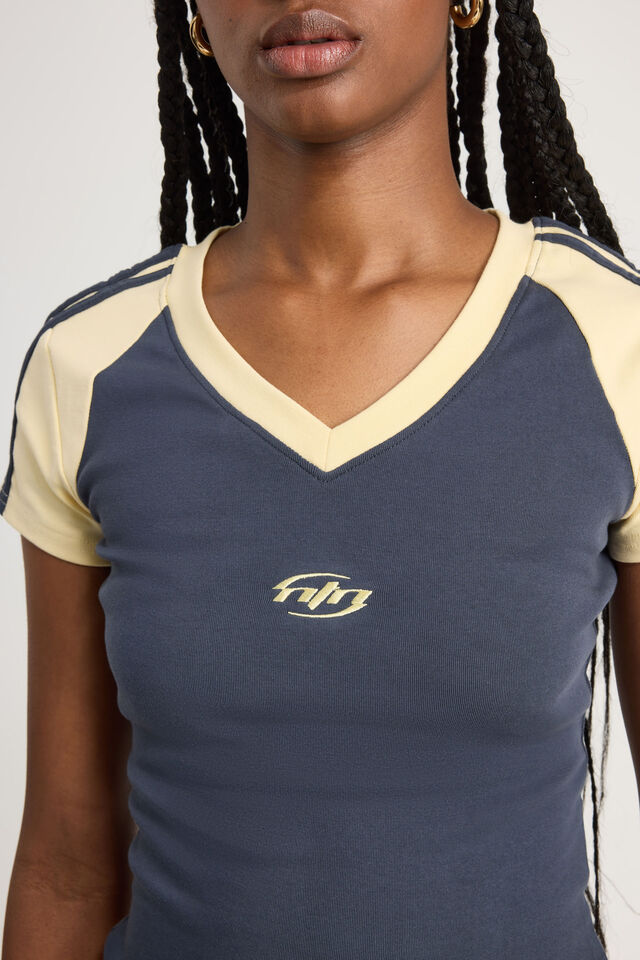 Fitted Graphic Tee, SEAL/DAFFODIL NTN