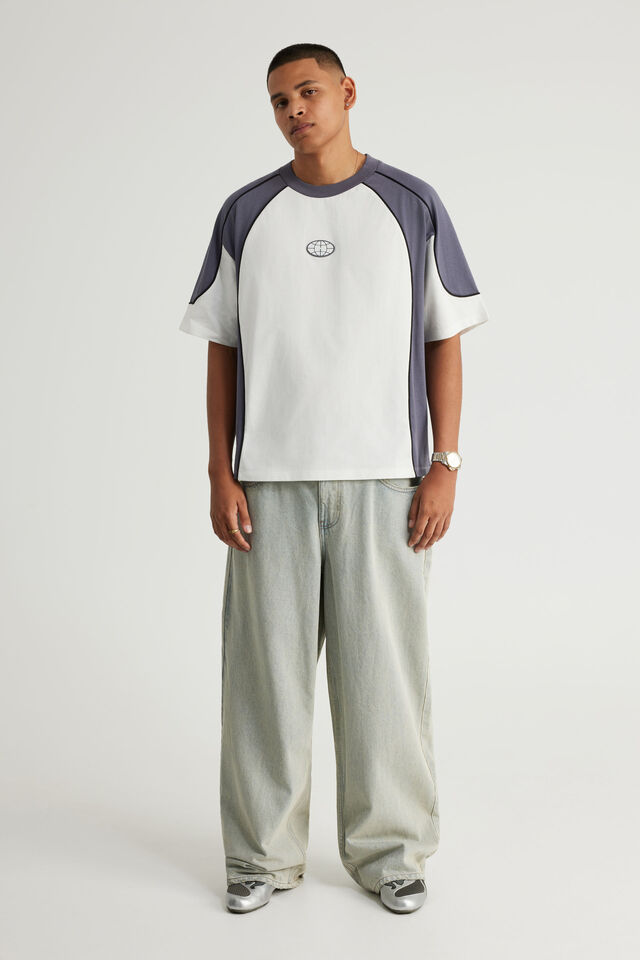 Half Half Boxy Tshirt, HH CLOUD/COLD HARBOUR FLUID