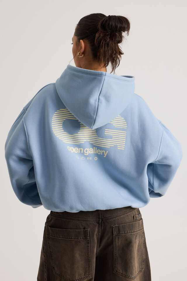 Open Gallery Boxy Hoodie, BLUE MIST/OG