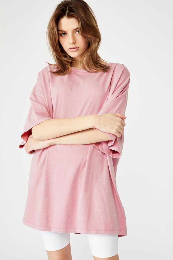 T Shirt Dress, WASHED DAWN PINK