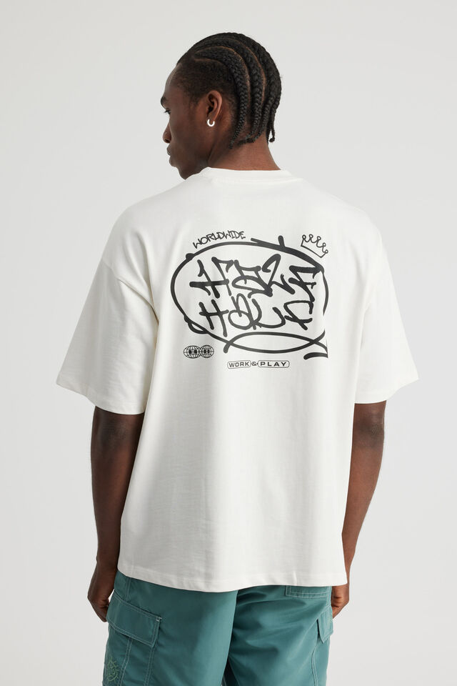 Half Half Heavyweight Box Fit Graphic Tshirt, HH CLOUD/HALF HALF CHAIN REACTION