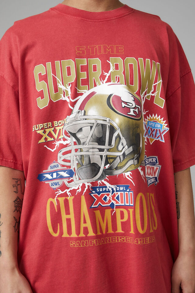 Oversized Nfl Superbowl T Shirt, LCN NFL VINTAGE RED/49ERS SUPER BOWL