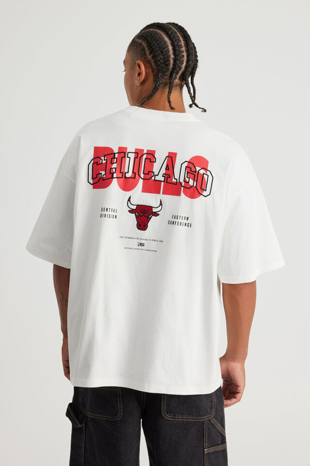 Box Fit Nba T Shirt, LCN NBA CLOUD/BULLS BOLD LAYERED