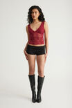 Lace V Neck Tank, SHIRAZ - example image 2