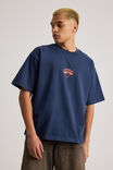 Heavy Weight Box Fit Nba Tshirt, LCN NBA KNICKS MIDNIGHT BLUE/CITY HUSTLE - alternate image 3