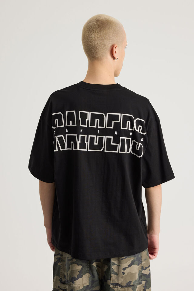 Box Fit Nfl Tshirt, LCN NFL BLACK/RAIDERS DYSTOPIA SUPERSCRIPT