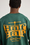 Half Half Box Fit Graphic T Shirt, HH WASHED GREEN/INDUSTRY TAKEOVER - alternate image 4