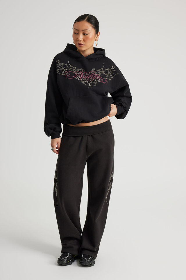 Notion Boxy Hoodie, NTN BLACK/RHINESTONE CYBER