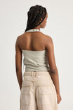 Scoop Neck Halter Top, SUNBLEACHED KHAKI - alternate image 3