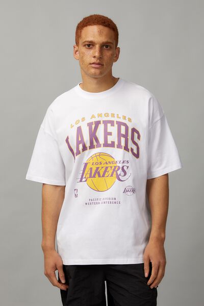 Oversized Nba T Shirt, LCN NBA WHITE/LAKERS LOGO HIT